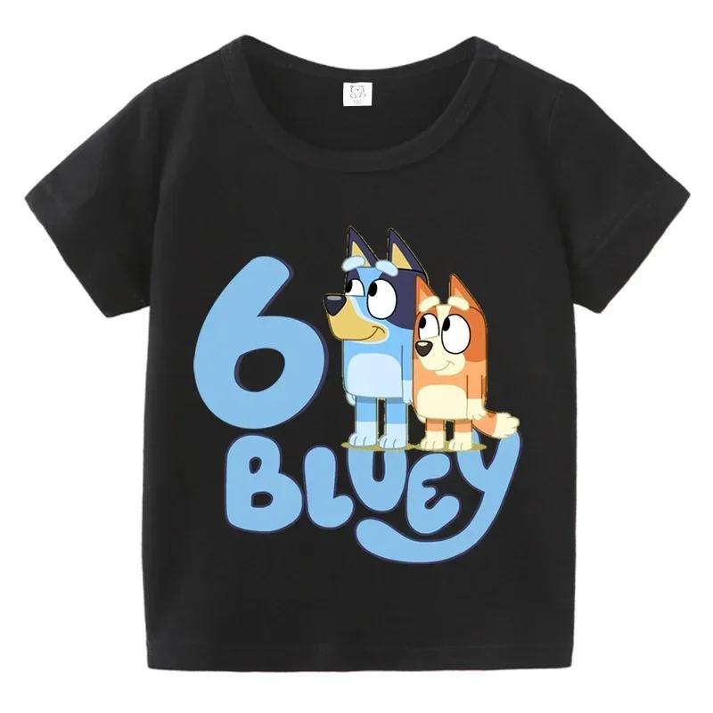 1-9 Years Birthday Girls Boys Cartoon Print T-shirt Cartoon Dog Cute Kids Clothes Summer Children T-Shirts