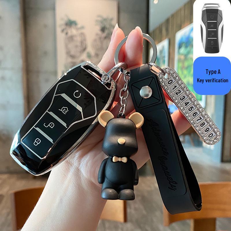 BYD Dolphin Key Case for Han Song, Tang DM-i, Qin Pro/Plus, Yuan, and E2 - Car Shell Buckle Bag.