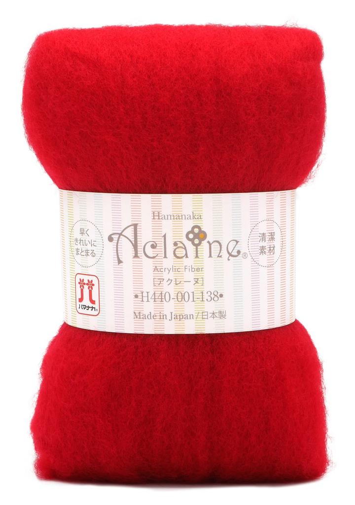 Hamanaka Wool Felt, Acrylic Fiber, Aclaine, 15g Pack, Red, H440-001-138