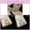 Copper Leaf Pendant Earrings With Zirconia Drop For Women Fashion Jewelry