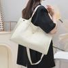 New Cartoon Bear Canvas Mother Bag Large Capacity Multifunctional Shoulder Crossbody Bag White Diaper Bag Women