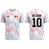 2026 New Belgium Flag Print Soccer Jersey Summer Men's Quick-Drying Breathable Soccer Training T-shirt Unisex Casual Sports Top