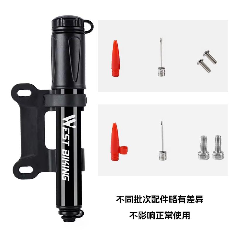 WEST BIKING Mini Bike Pump 100PSI Schrader Presta Valve MTB Road Cycling Pump Aluminum Alloy Bicycle Hand Air Pump Tire Inflator Mass Air Flow 3
