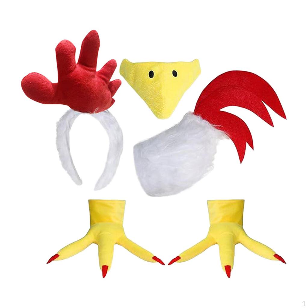 Chicken Costume Kit Accents Novelty Outfit for Thanksgiving Party Pretend Events