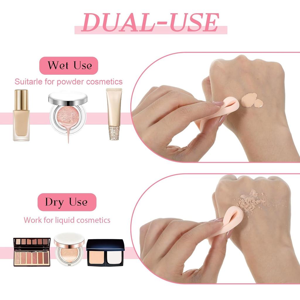 20 Pcs Makeup Sponges, Round and Square Foam Pad Applicator Facial Cosmetic Powder Puff Foundation Blender for All Skin Types, Dry and Wet Dual Use