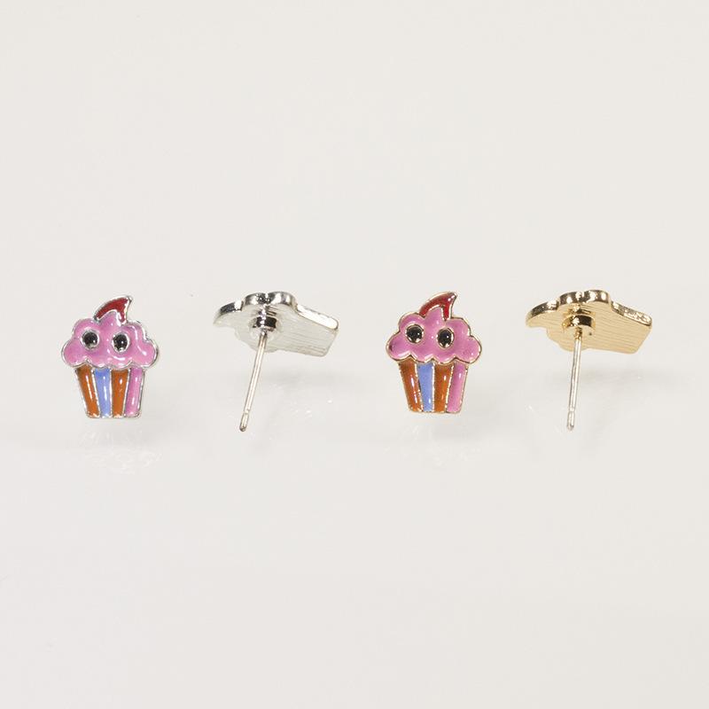 S925 Silver Needle New Korean Niche Design Versatile Crispy Tube Ice Cream Earrings Temperament Fashion Stud Earrings Earrings