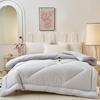 Feather Cotton Quilt: All-Season, Skin-Friendly, Washable, Pure Color, Warm Quilt for Single and Double, Ideal for Dormitory or Home Use.