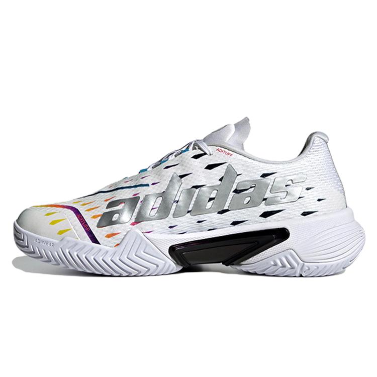 

new Adidas Barricade Cloud White Silver Metallic Bright Cyan Women s 40