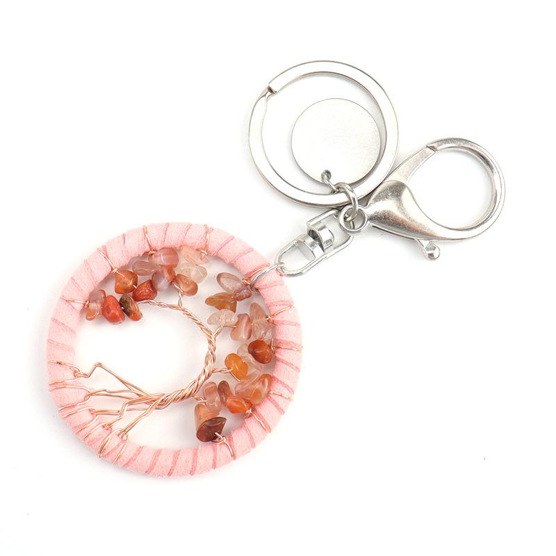 Creative Handmade Tree Of Life Pendant Key Pendant Leather Rope Keychain Jewelry Bag Pendant K12