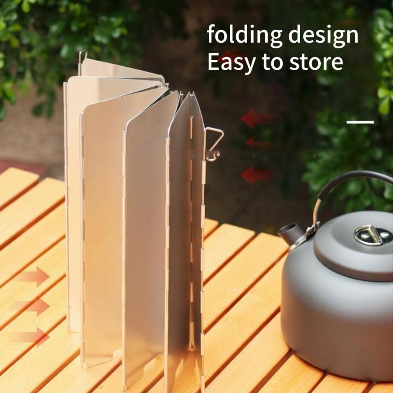 Folded Windproofed Guard Compacts Outdoor Reliability Stove Windshield for Hiking and Picnics