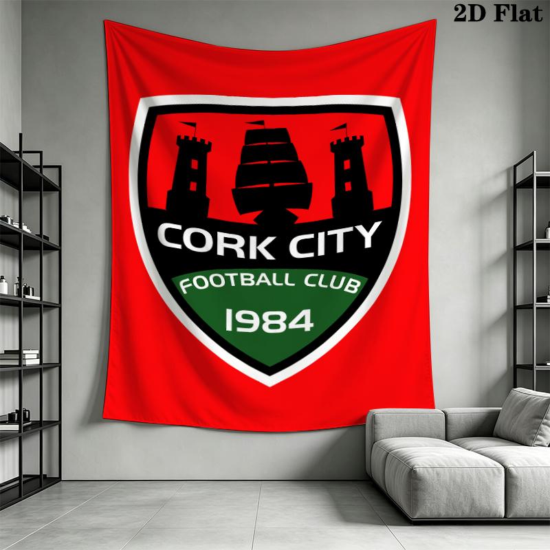 cork city FC Wall Tapestry Aesthetic Wall Hanging Printed Fabric Blanket Decorative Tapestries for Bedroom Living Room Home Decor