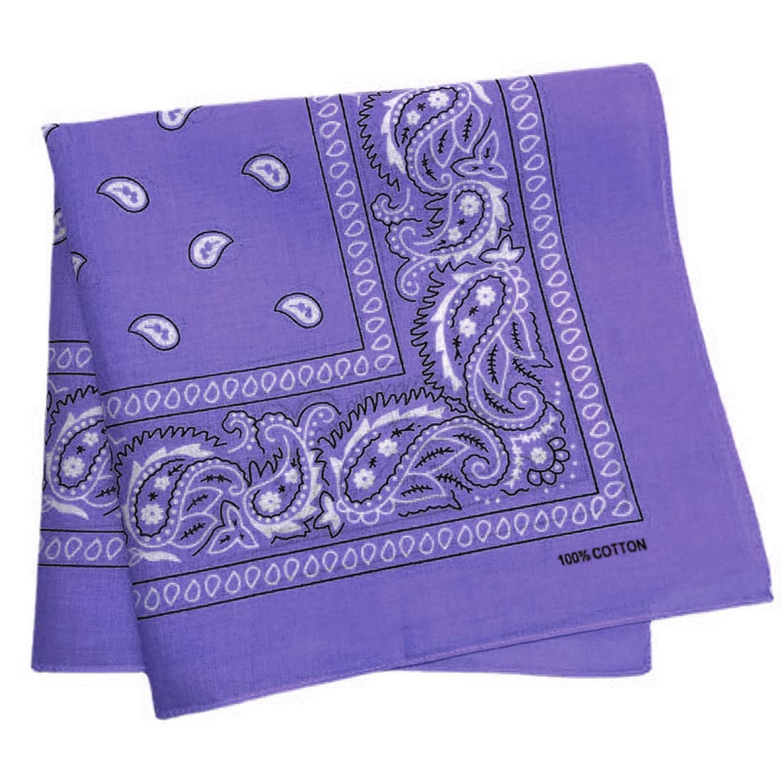 Trifong bandana purple paisley cotton 100% large cashew pattern 55cm x 55cm
