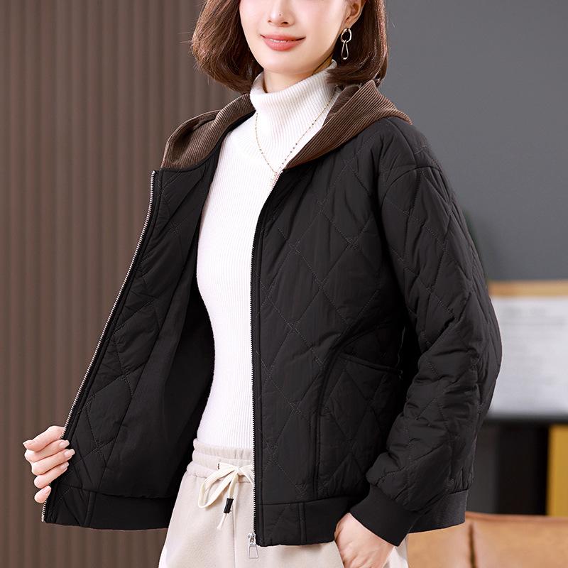 

Женское зимнее хлопковое пальто с капюшоном 2024: Новая модная повседневная, свободная, утепленная, теплая куртка XXL (Suggests 145-160 jin) чёрный