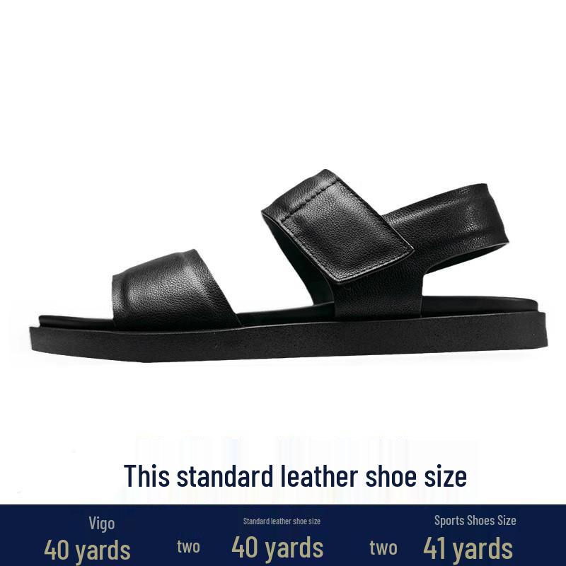 

Мужские дышащие сандалии из натуральной кожи 2025: Мягкая подошва, противоскользящая, уличная, пляжная и спортивная обувь 40 чёрный