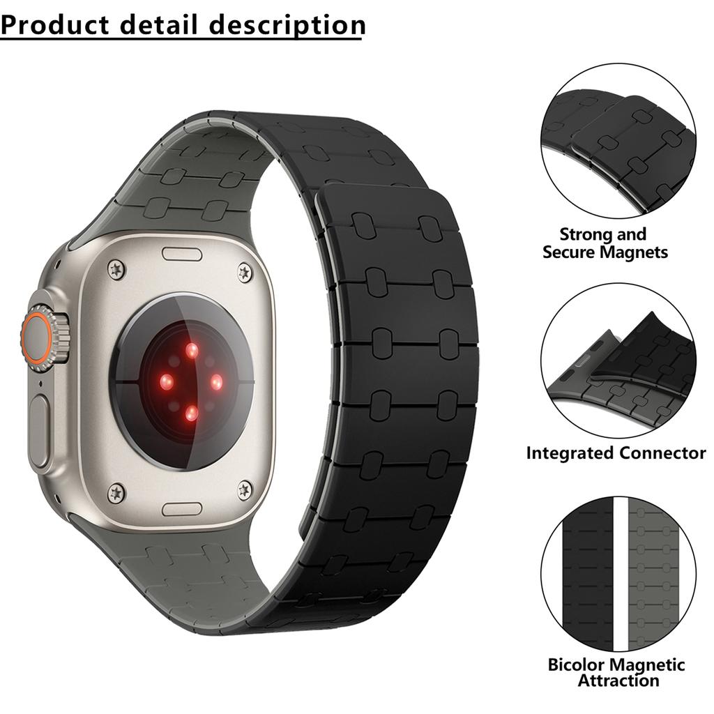 KALEBOL KLB-CXGJ-002 For Apple Watch 10 46mm/Ultra 2/Ultra 49mm/9 8 7 45mm/SE (2023) SE (2022) SE 6 5 4 44mm/3 2 1 42mm Silicone Band