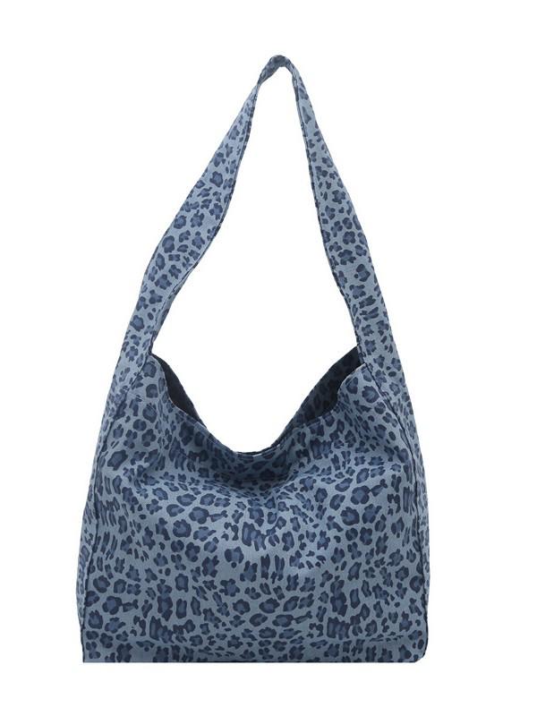 Korean Style Large Capacity Leopard Print Women's Shoulder Bag - 2025 Autumn Casual Tote