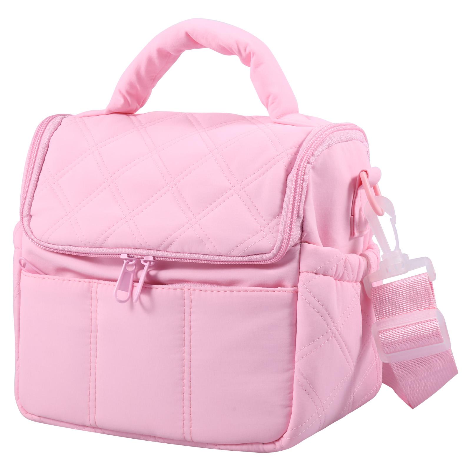 Портативная сумка для ланча с ремешком через плечо изолированный ланч-бокс мягкий холодильник сумка-тоут для охлаждения сумка для ланча для офиса пляжа школы пикника розовый 1650₽
