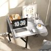 Folding Dining Table on Wheels, 4-6 People, 120 cm, Braked Wheels, 2 Drop Leaves, Industrial, Grey