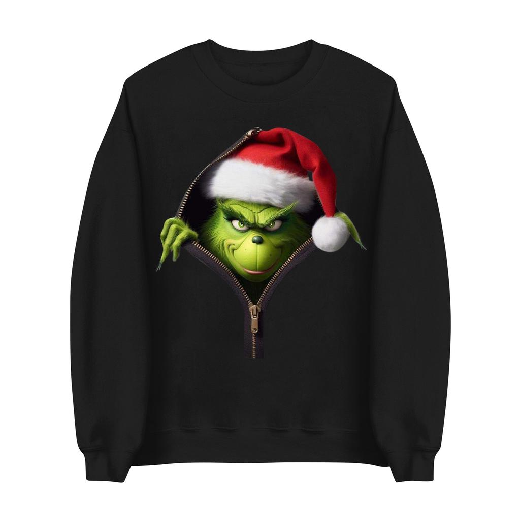 Women's Sweatshirt Sports Christmas Funny Print Pullover Sweatshirt Round Neck Long Sleeve Top Casual Sweatshirt