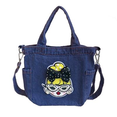 Shoulder Mini Tote Denim Sparkling Indigo [DIVA Rose] Bag, Ladies, 2-way Bag, Small, Crossbody, Lightweight, Handbag, Bag, (5 Girl Blue)