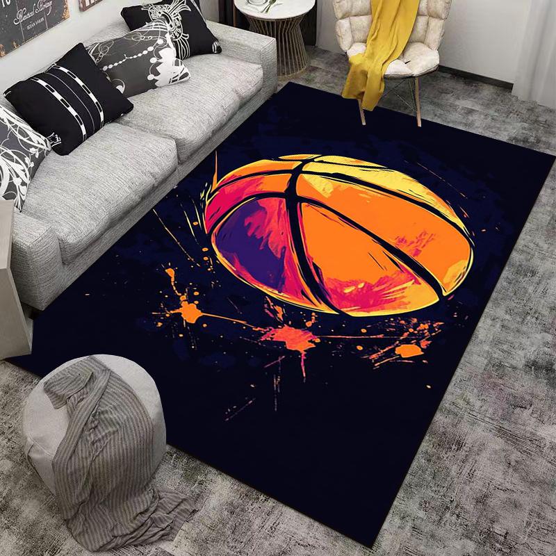 Colorful Basketball Theme Carpet for Bedroom or Living Room Decor Suitable for Use As an Anti-slip for Living Room Bedroom Sofas