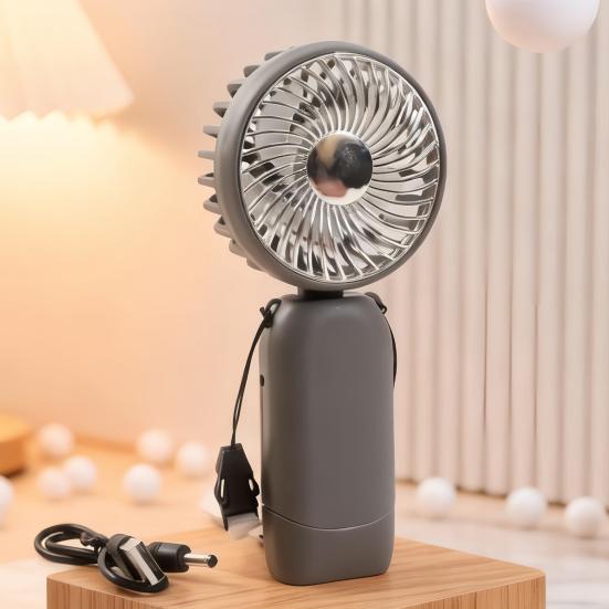 Portable Neck Fan, 3 Speed Foldable Handheld Fan, USB Rechargeable Small Personal Fan for Outdoor Travel, Desk Cooling Fan for Home Office