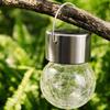 Outdoor Solar Powered Crackle Glass Hanging Ball Light Waterproof Garden Landscape Lighting for Yard Pathway Patio Decor