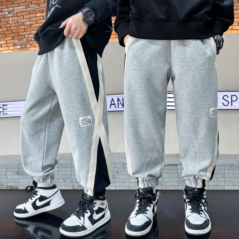 Children's Autumn Colorblock Pants Boys 2025: Casual Loose-Fit Fashion