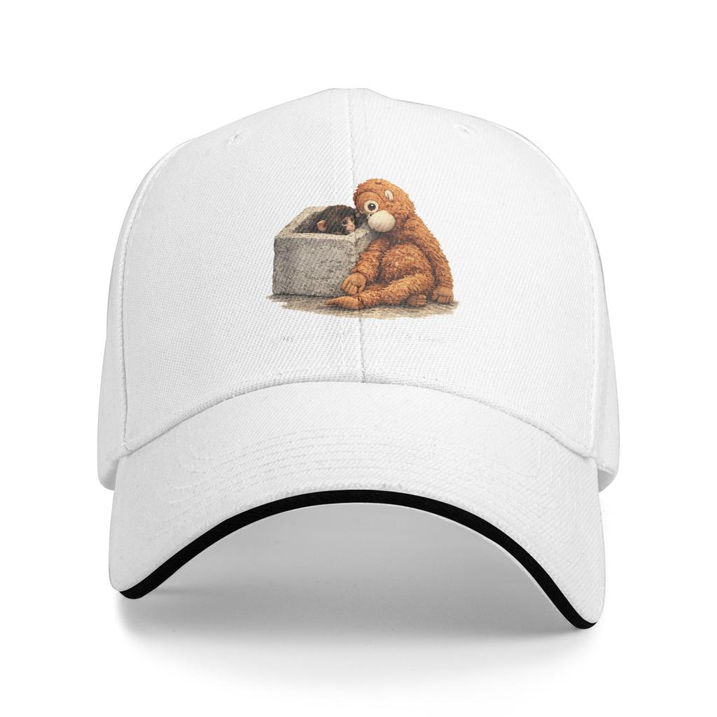Adorable Cute Baby Monkey Punch Baseball Cap Hunting Camping Sun-Proof Trucker Hat Men Adult Streetwear Design Snapback Cap