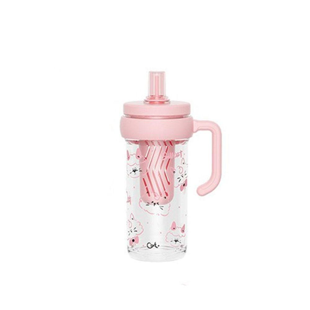 

800ml Plastic Water Bottle Large Capacity Milk Tea Cup Portable Cartoon Water Cup Summer розовый