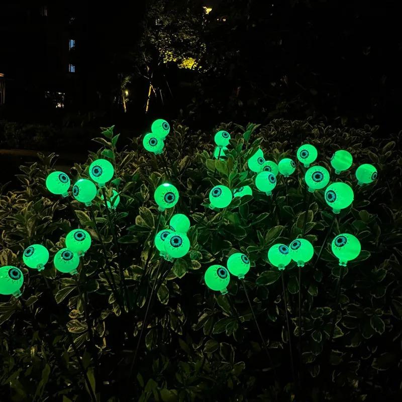 

6/8 LED Spooky Eyeball Design with Glowing Green Lights Garden Halloween Decor for Lawn, Patio Outdoor Waterproof Red Lights 6LED