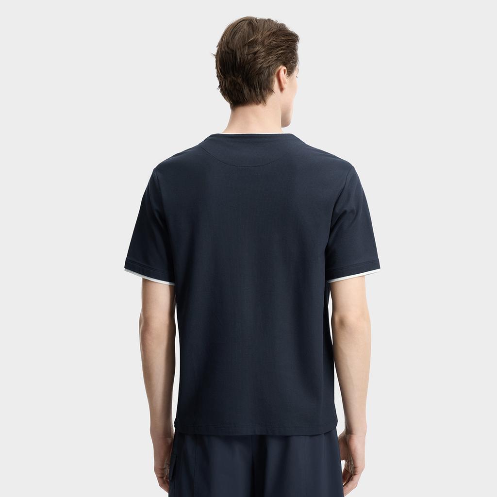 FILA Heritage Fashion Personality Classic Simple Retro Sports Casual Versatile Comfortable Fake Two-Piece Short Sleeve T-Shirt Men Tops F11M628118FDB