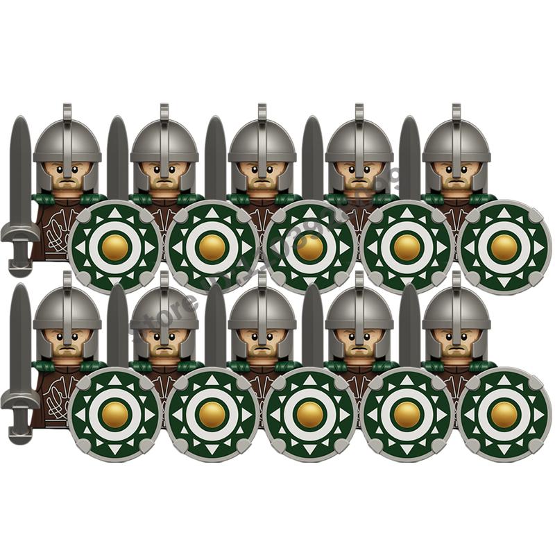 Mittelalterliche Actionfiguren Baustein Burg Miliz Tempelritter Römischer Infanteriesoldat Kreuzritter Spartaner Krieger Ziegelstein