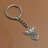 Stylish Guardian Angel Keychain Silver Metal Pendant Keyring Good Luck Charm Key Chain Cellphone Strap for Drivers