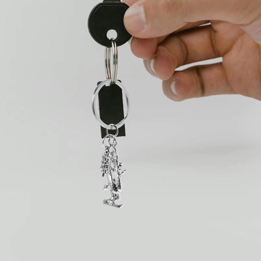 Metal Pendant Snowflake Pendant Key Ring Ice Skates Pendant Skier Decoration Gifts