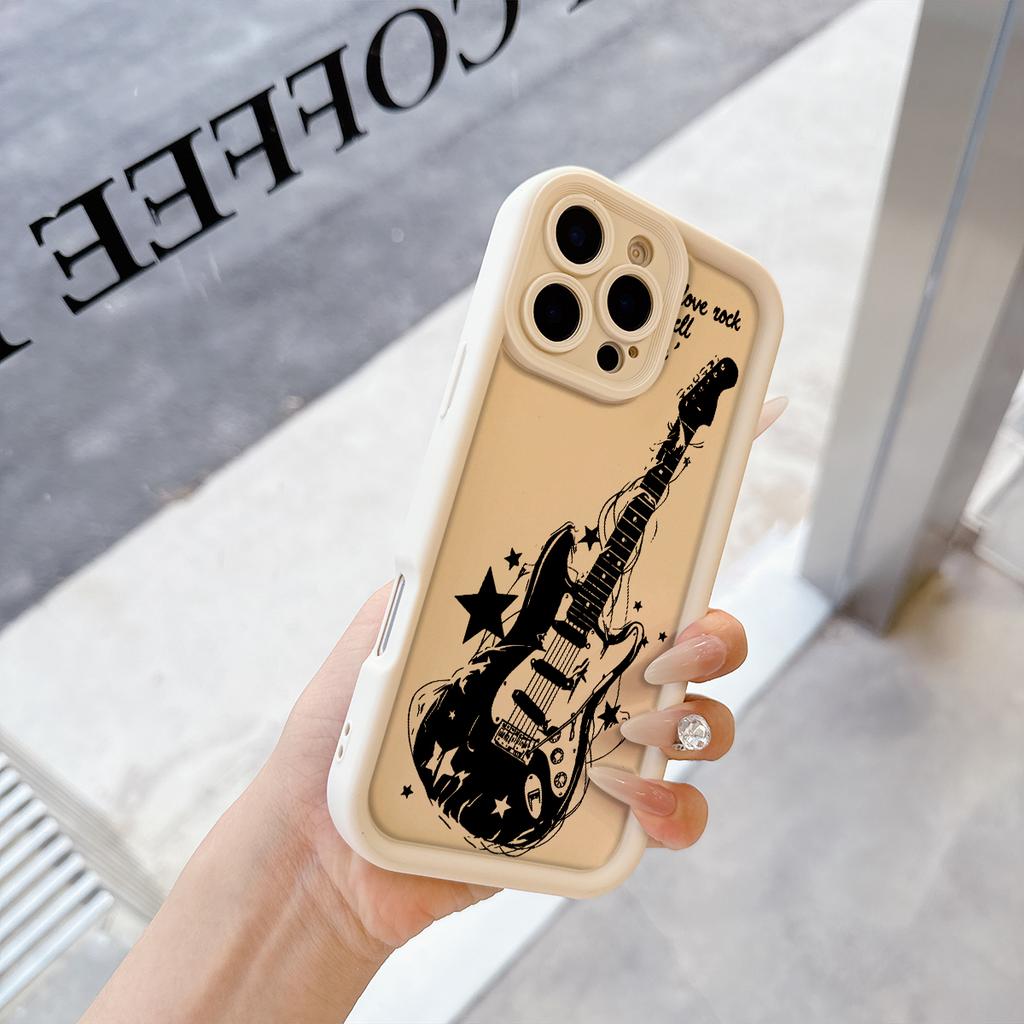 Cool Guitar Pattern Soft TPU Phone Case for iPhone 17 Air 16 15 14 Pro Max Plus 13 12 Mini 8 7 X Xs Back Cover