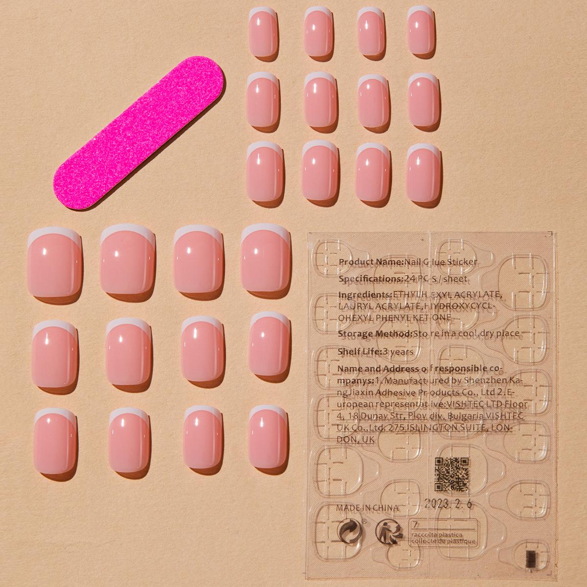 

Белые типсы с французским кончиком - Наклейки и патчи для нейл-арта