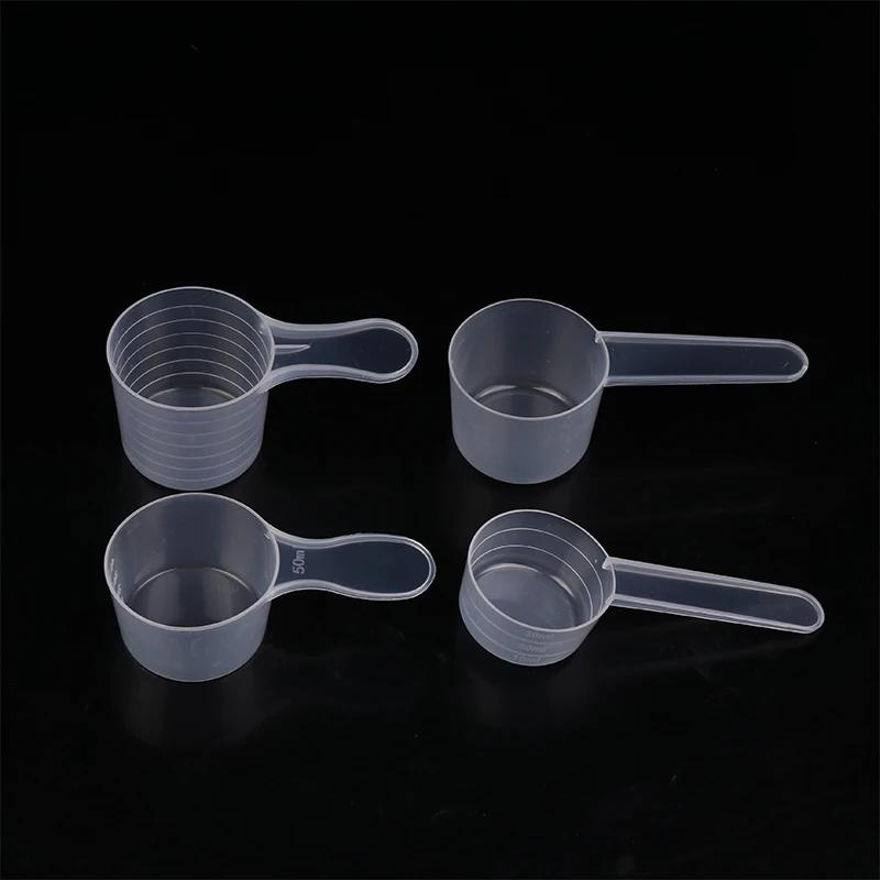 10Pcs 15/25/30/35g Transparent Plastic Milk Powder Spoon With ML Graduated Kitchen Baking Measuring Spoon