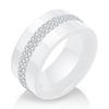 Fashion Ceramic Black White 10MM Two Row Diamond Ring Minimalist Stylish Jewelry Accessory
