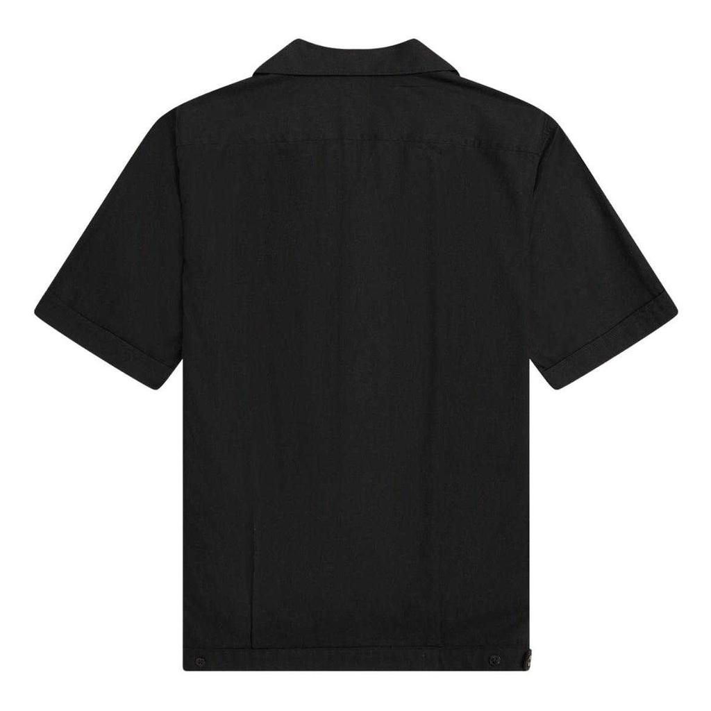 Fred Perry Mens Panelled Short-Sleeved Bowling Shirt