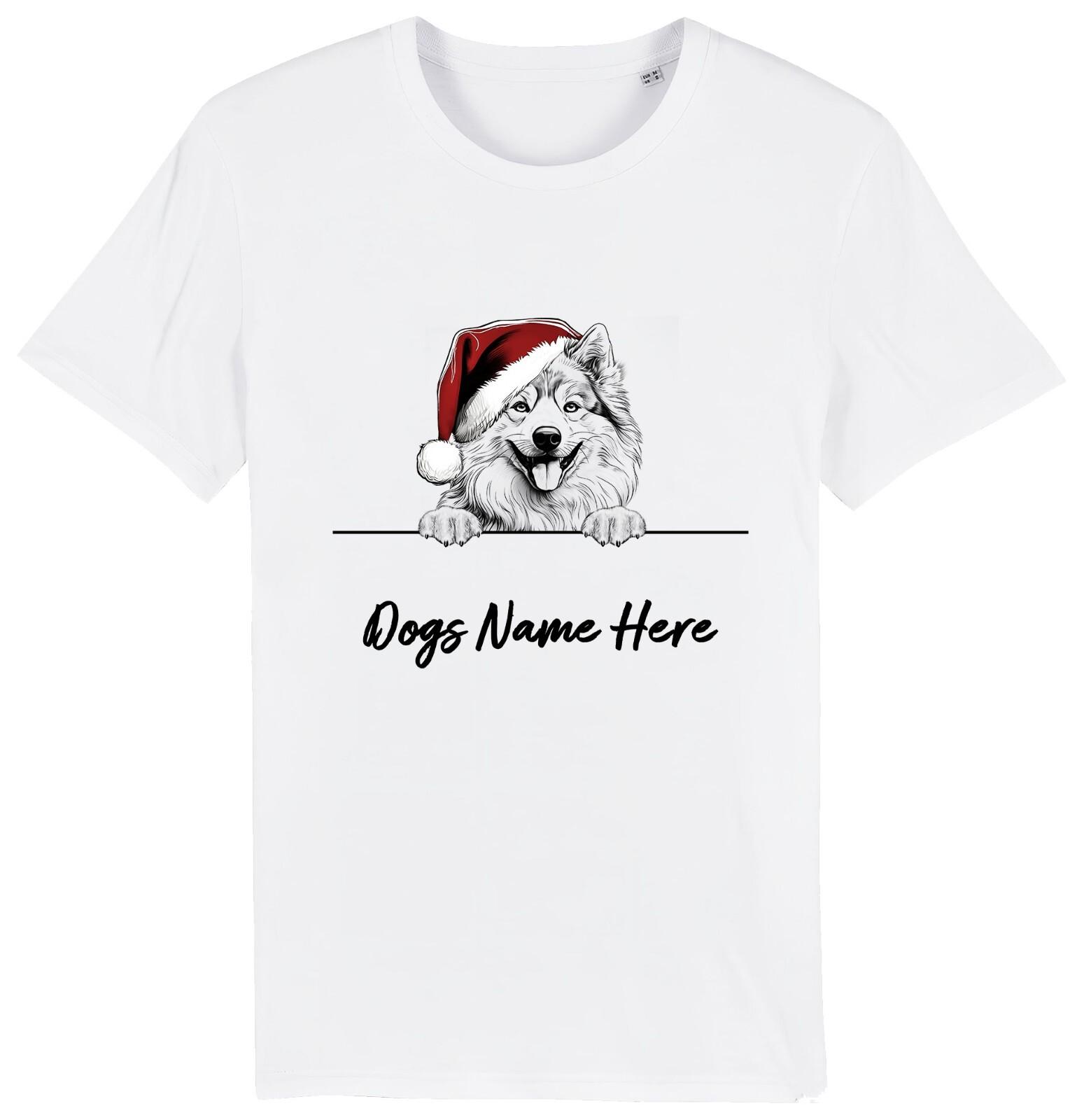 FINNISH LAPPHUND Personalised Christmas Dog T-Shirt Mens Womens Tees Top Mens Womens Dogs Name S