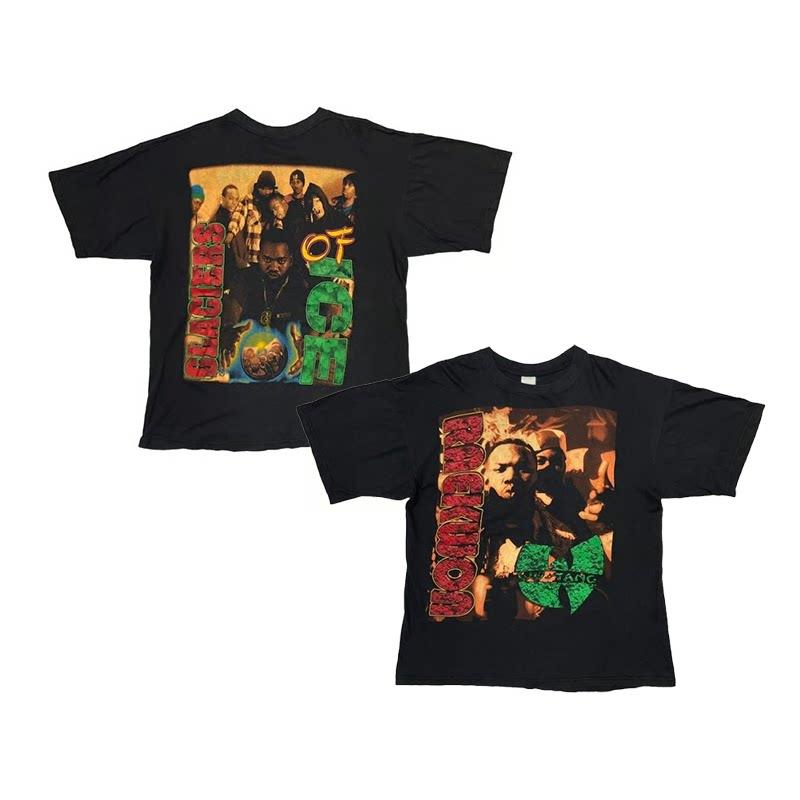 Rare Wu-Tang Clan Retro Pattern Printed American Retro Short-Sleeved T-Shirt for Men and Women S
