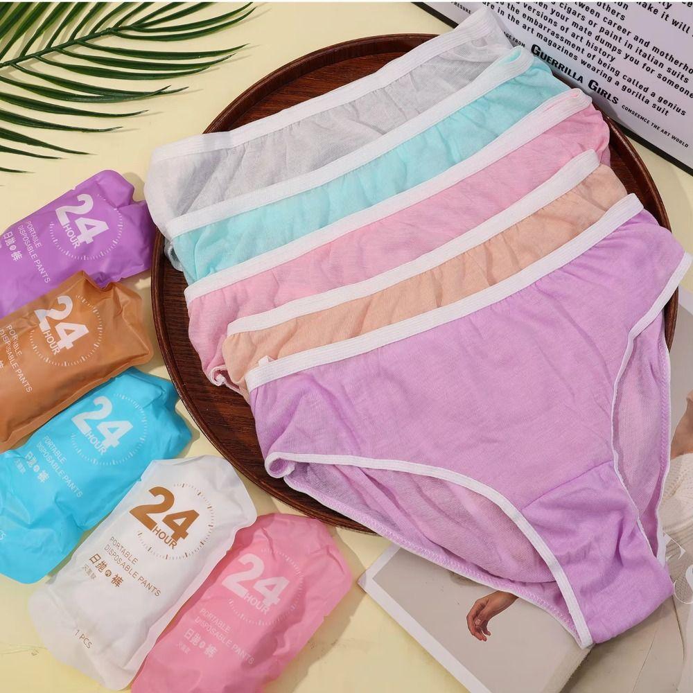 5PCS/Set Solid Color Free Washing Pantie Portable Postpartum Monthly Shorts  for Women