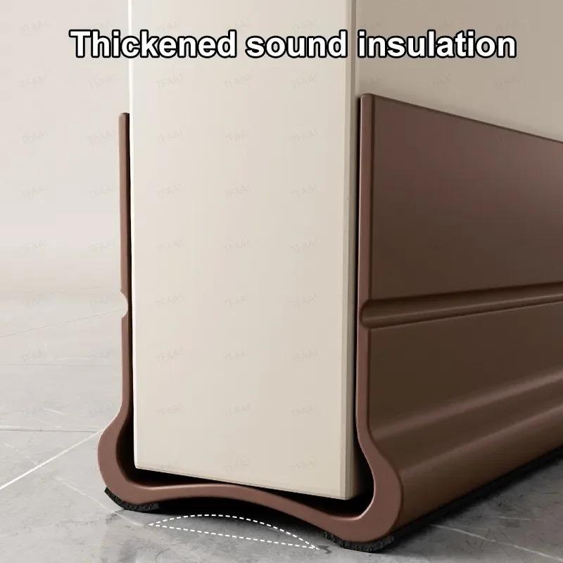 93cm Self-adhesive Door Bottom Sealing Strip PVC Flexible Door Gap Wind and Dust Proof Weather Strip with Soundproofing Felt