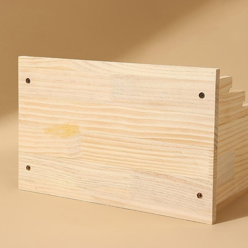Tiered Stepped Wood Jewelry Holder Rack For Bracelet Necklace Storage Wooden Construction Wrist Accessories Holder