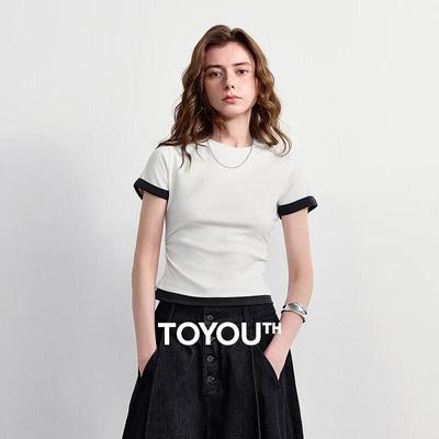 Women's Color Block Slim Fit Short Sleeve T-Shirt
