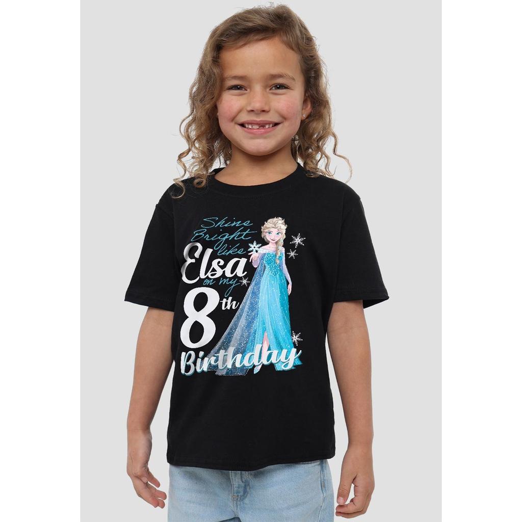 Frozen Childrens/Kids Bright Like Elsa 8th Birthday T-Shirt