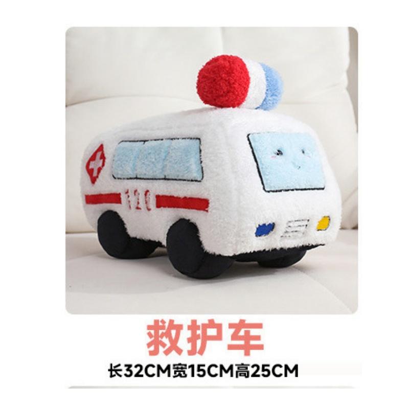 Stuffed Varipus Transportation Cars Plush Toys Polices Car Ambulance Taxi Tank Fire Engine Airplane Train Birthday Gift for Boy