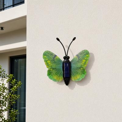 Yousheng Solar Butterfly Garden Light, Color Changing LED Wall Lamp, Waterproof Outdoor Decoration for Lawn Yard Patio