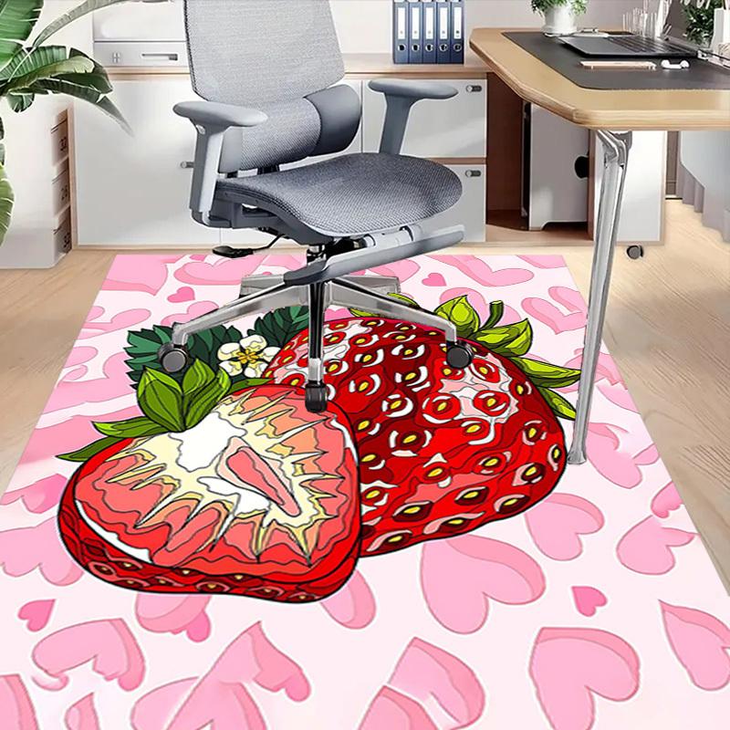 1PC strawberry heart Non-Slip Floor carpet, suitable for Office, bedroomand playrooms. It can also be used as a sofa footrest cover-T76
